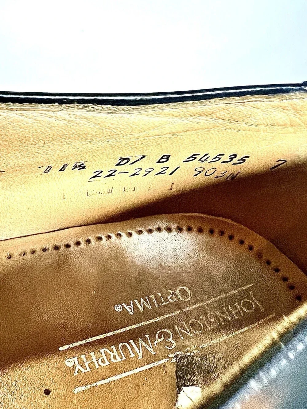 Johnson Murphy Optima 11.5 D Black Leather Wingtip Brogue Oxford Shoes